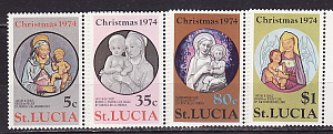 Сент-Люсия, 1974, Рождество, Живопись, 4 марки